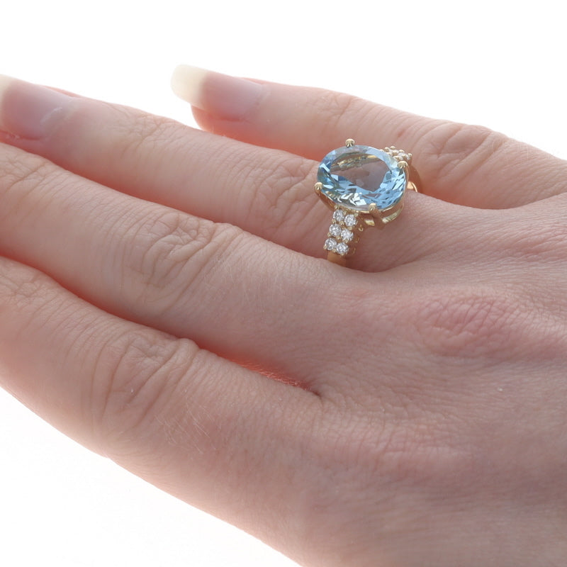 Aquamarine and Pink Sapphire Statement Ring | Yellow Gold – Jason Ree Design